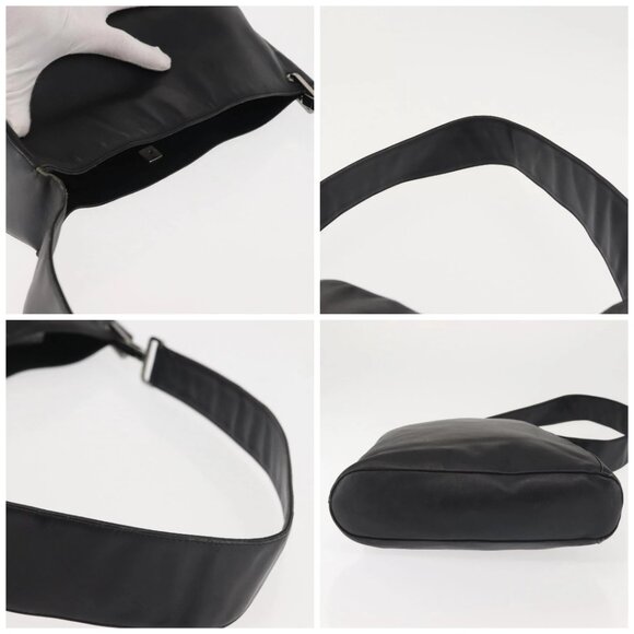 GUCCI Shoulder Bag Leather Black Silver Auth 143208 - Picture 15 of 16